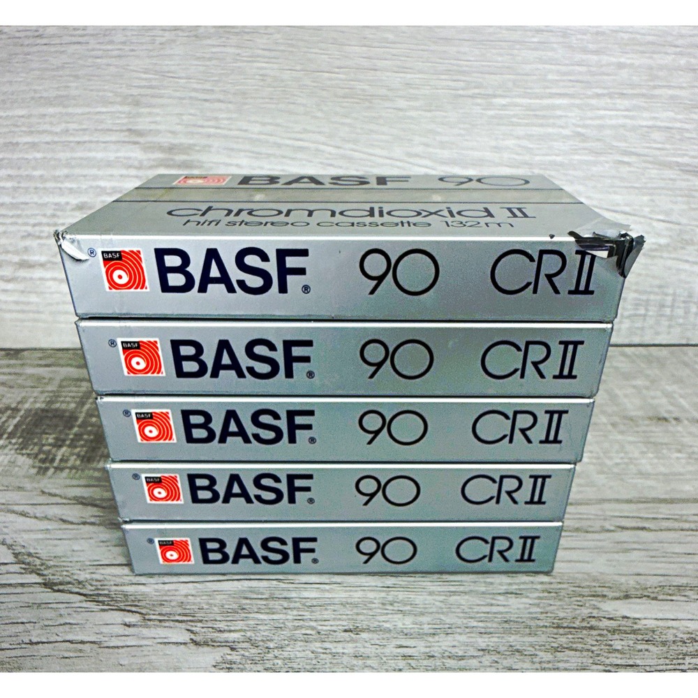 BASF Chromdioxid II 90 Type II Chrome High Bias Blank Cassette Tapes Lot of 5